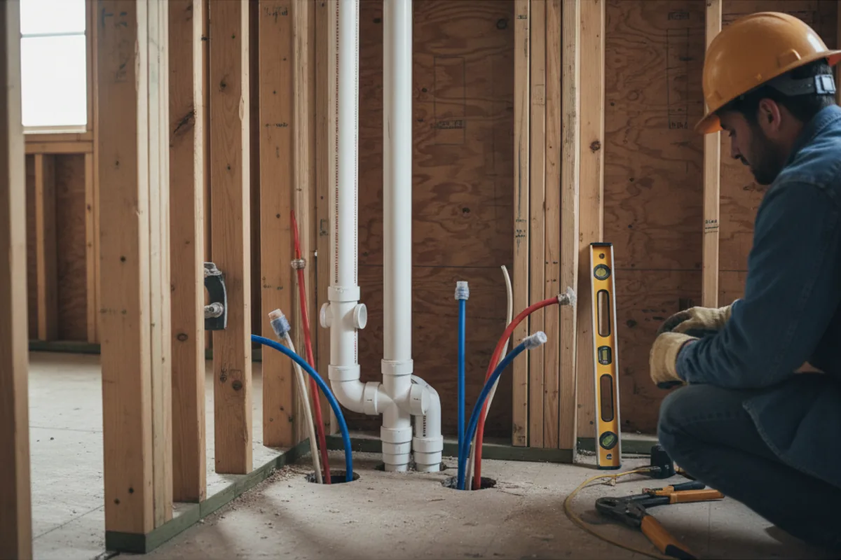 Drain and supply rough-in during Leak Detection in Toppenish