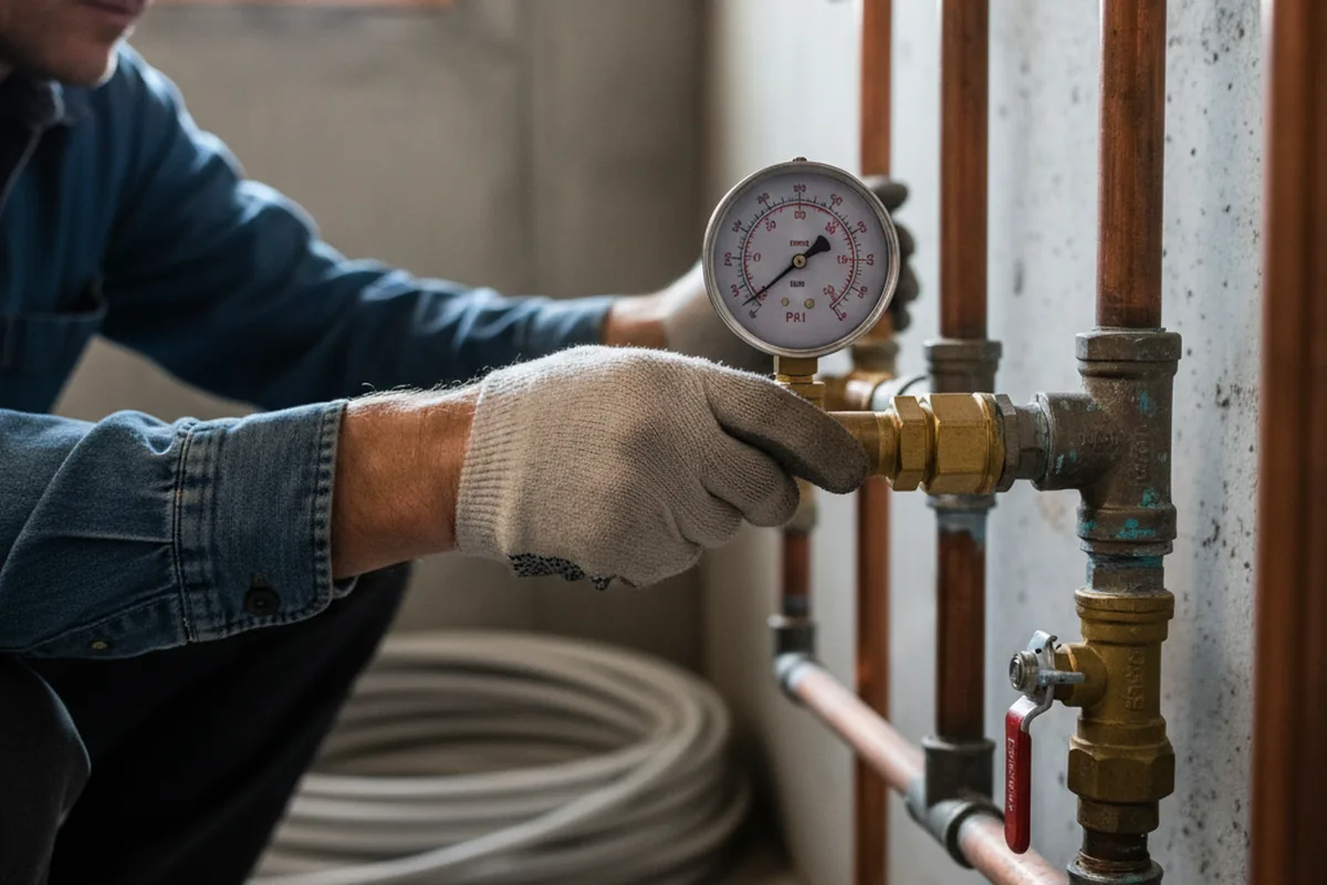 Pressure testing a repaired line during Water Line Repair in Toppenish